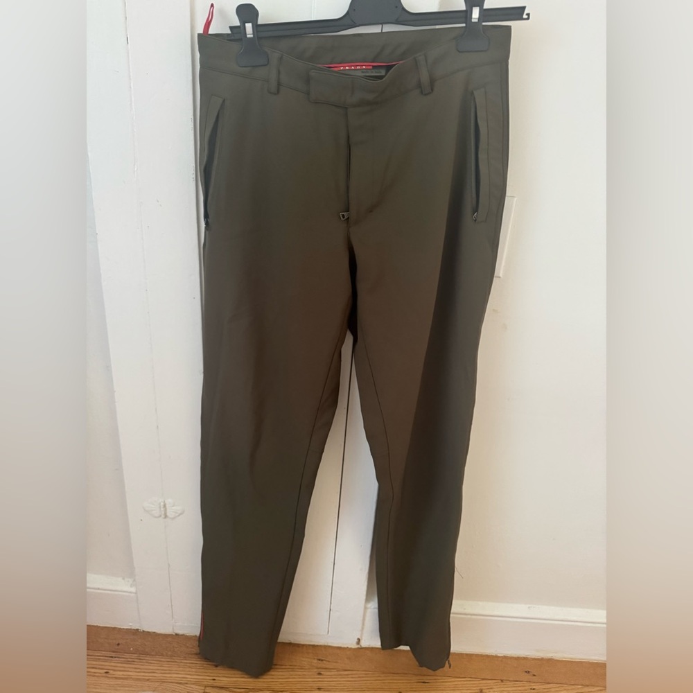 Prada Linea Rossa Technical Trousers - Olive Green - Size 46
